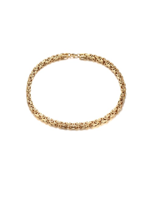 Gold 8.0mm*61cm {NC-013} Titanium Steel Irregular Vintage Necklace